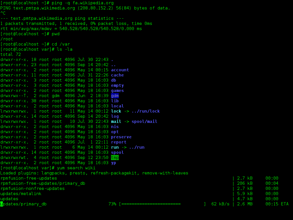 A command line interface with a terminal window.