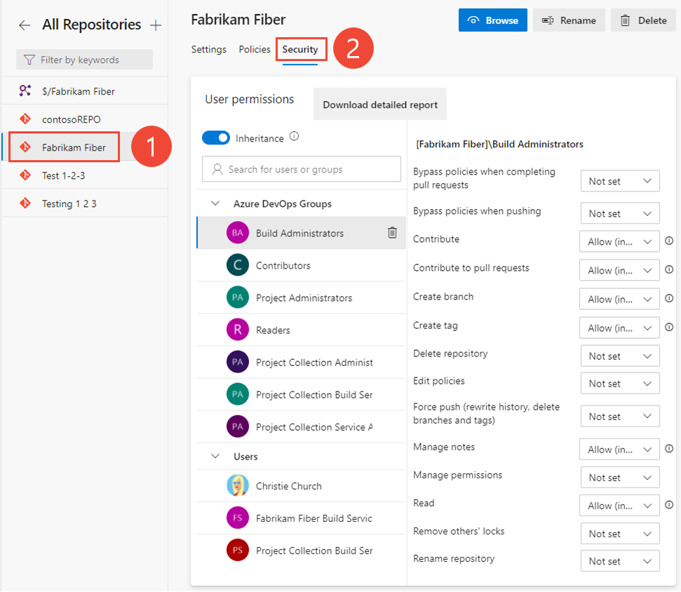 Git remote repository settings