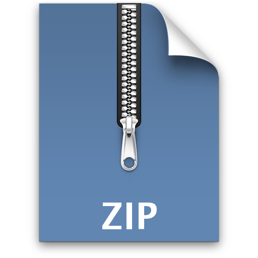 Linux terminal with a zip file icon