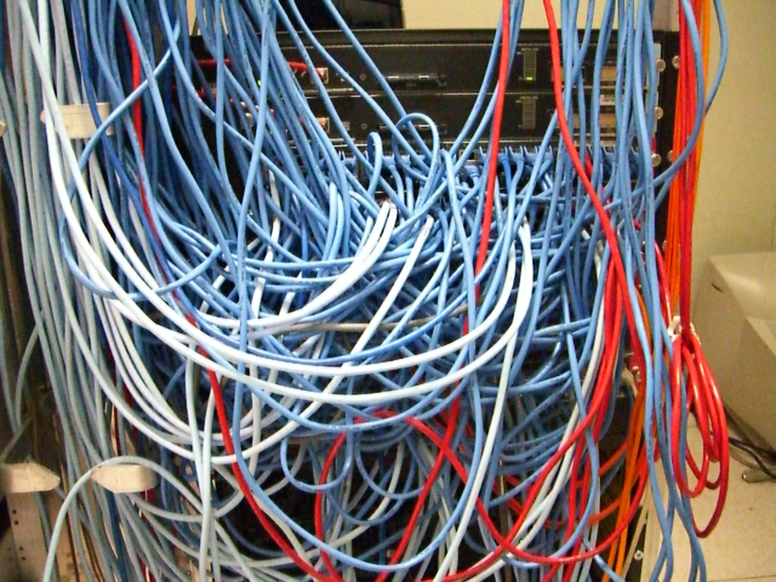 Network cables and server racks